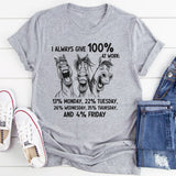 I Always Give 100% At Work T-Shirt