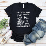I Am Exactly Where I Want to Be At Home, Avoiding People T-Shirt