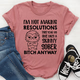 I’m Not Making Resolutions This Year No One Likes a Skinny Sober B*tch Anyway T-Shirt