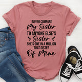 I Never Compare My Sister To Anyone Else’s Sister She’s One In A Million That Sister Of Mine T-Shirt