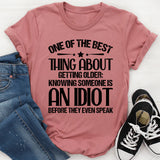 One of the Best Things About Getting Older: Knowing Someone Is an Idiot Before They Even Speak T-Shirt